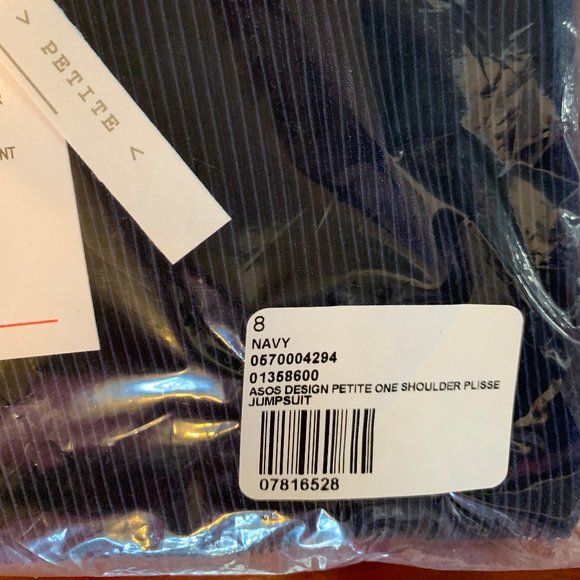 NWT ASOS Navy One shoulder Petite jumpsuit US4 - Picture 2 of 4